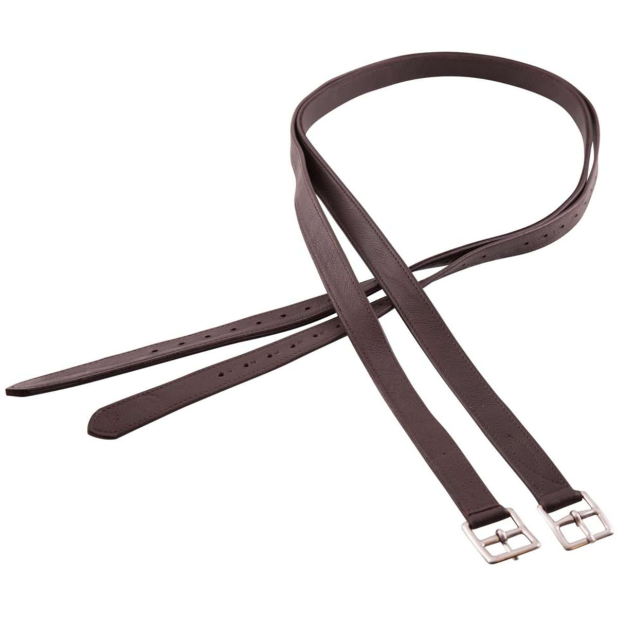 BR Stirrup Straps Nylon and Soft Stainless Steel Buckles Brown/Silver