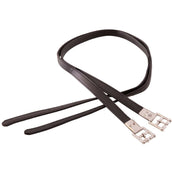 BR Stirrup Straps Leather Feel SS Flat Buckles Black