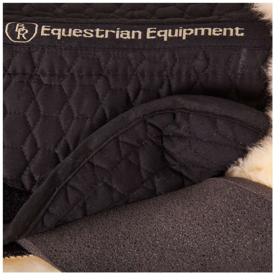 BR Half Pad Sheepskin Pillows Black/Natural