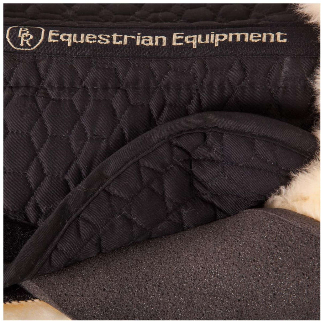 BR Half Pad Sheepskin Pillows Black/Natural