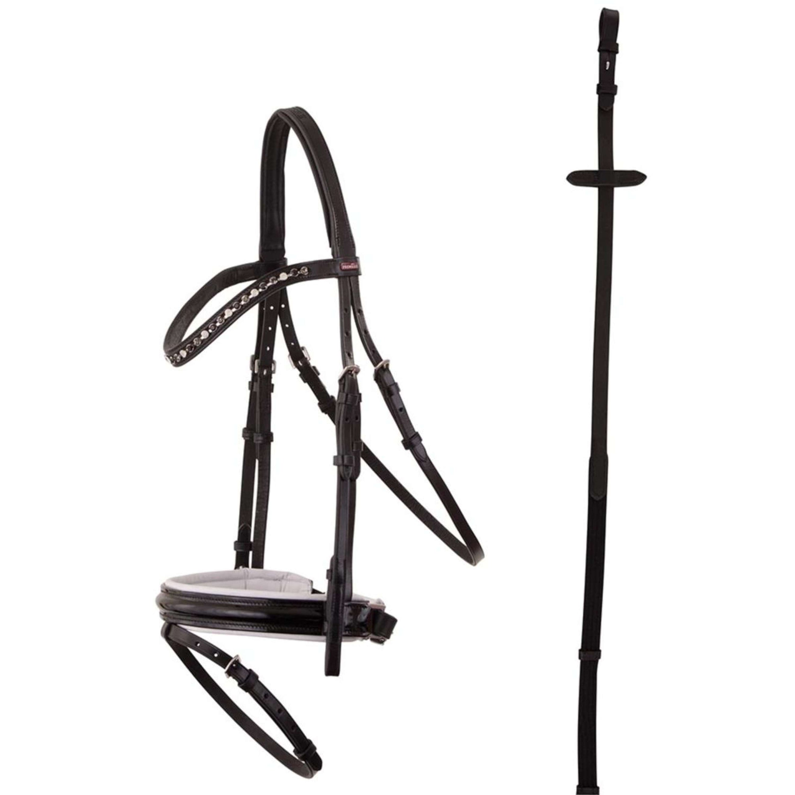 Premiere Bridle Grenoble Adjustable Reins Black/White