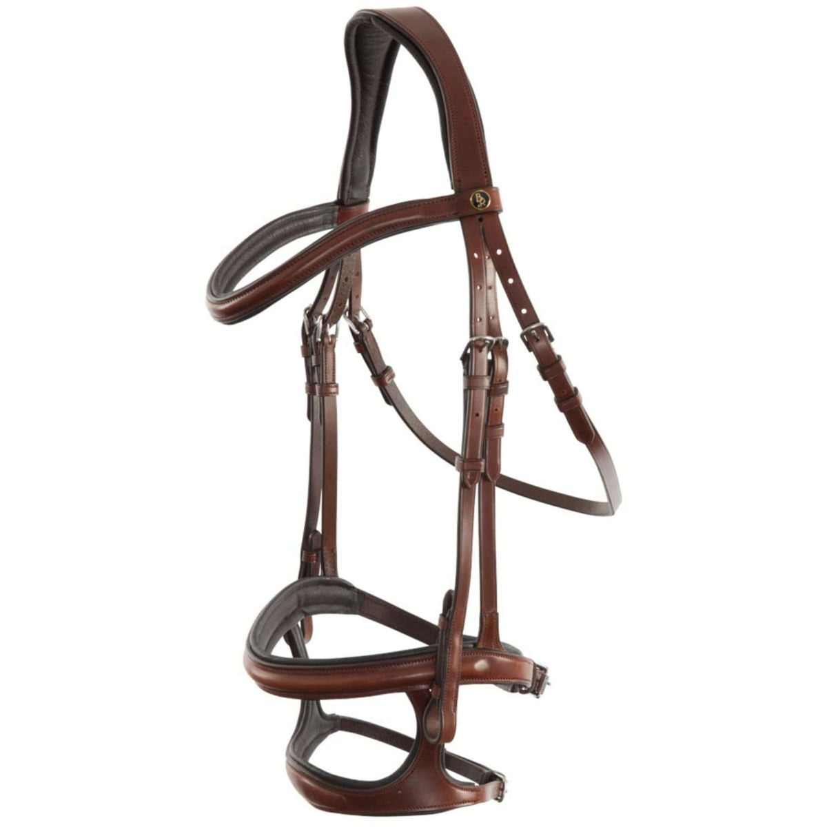 BR Bridle Bath Double Combi Noseband Oak/Silver Full Oak/Silver