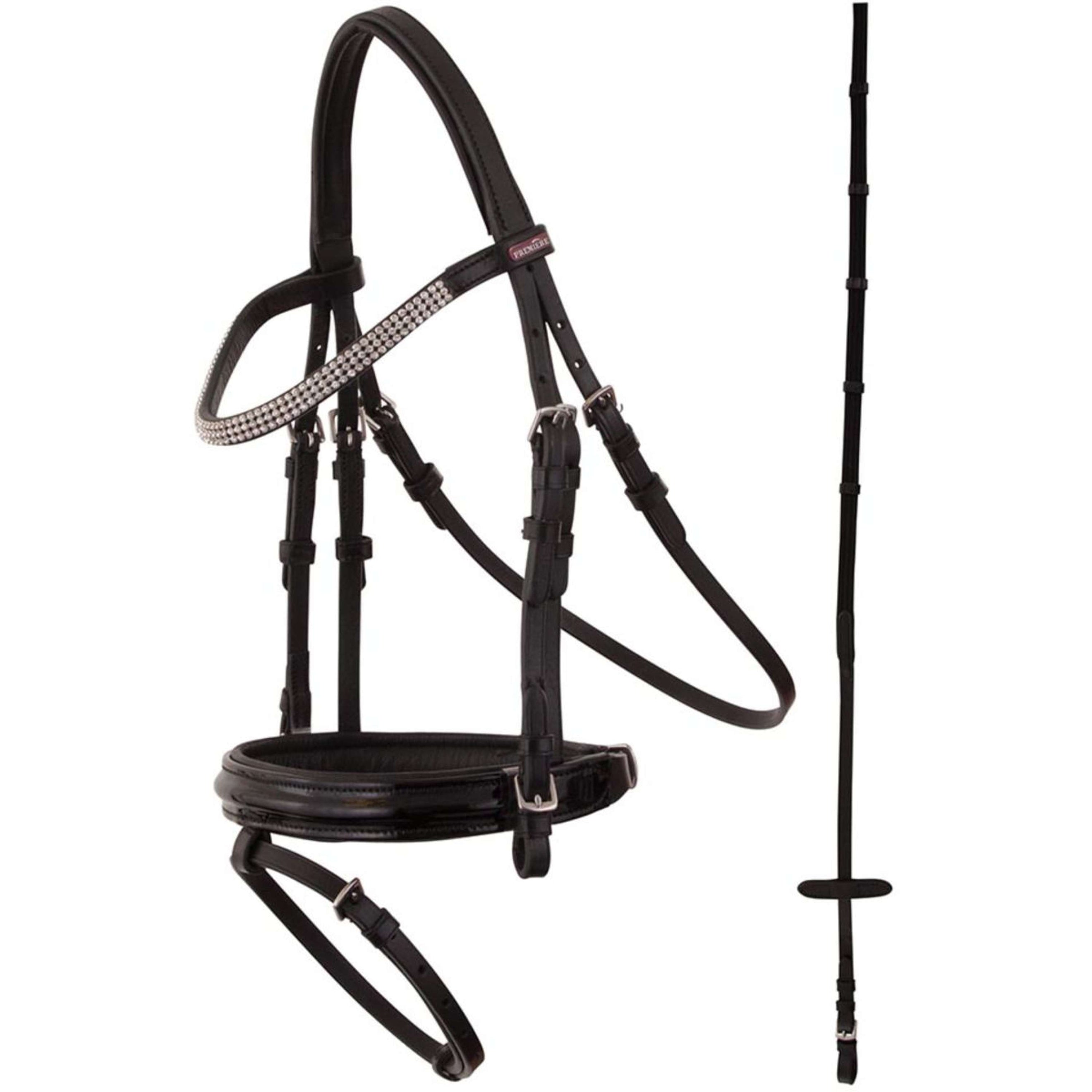 Premiere Bridle Ajaccio Combi Reins Black