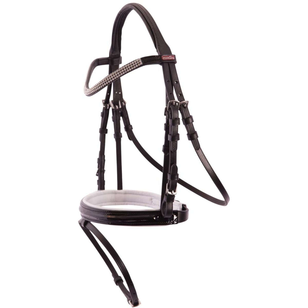 Premiere Bridle Ajaccio Combi Reins Black/White