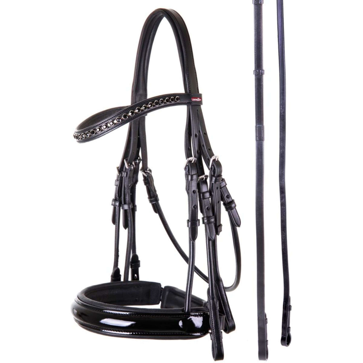 Premiere Double Bridle Paris Leather Reins Black