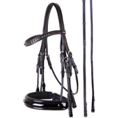 Premiere Double Bridle Paris Leather Reins Black