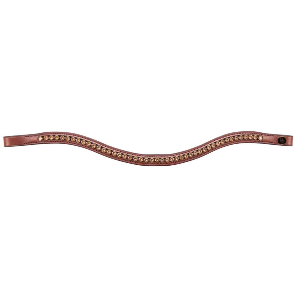 BR Browband Andes Curved Swarovski Tobacco/gold