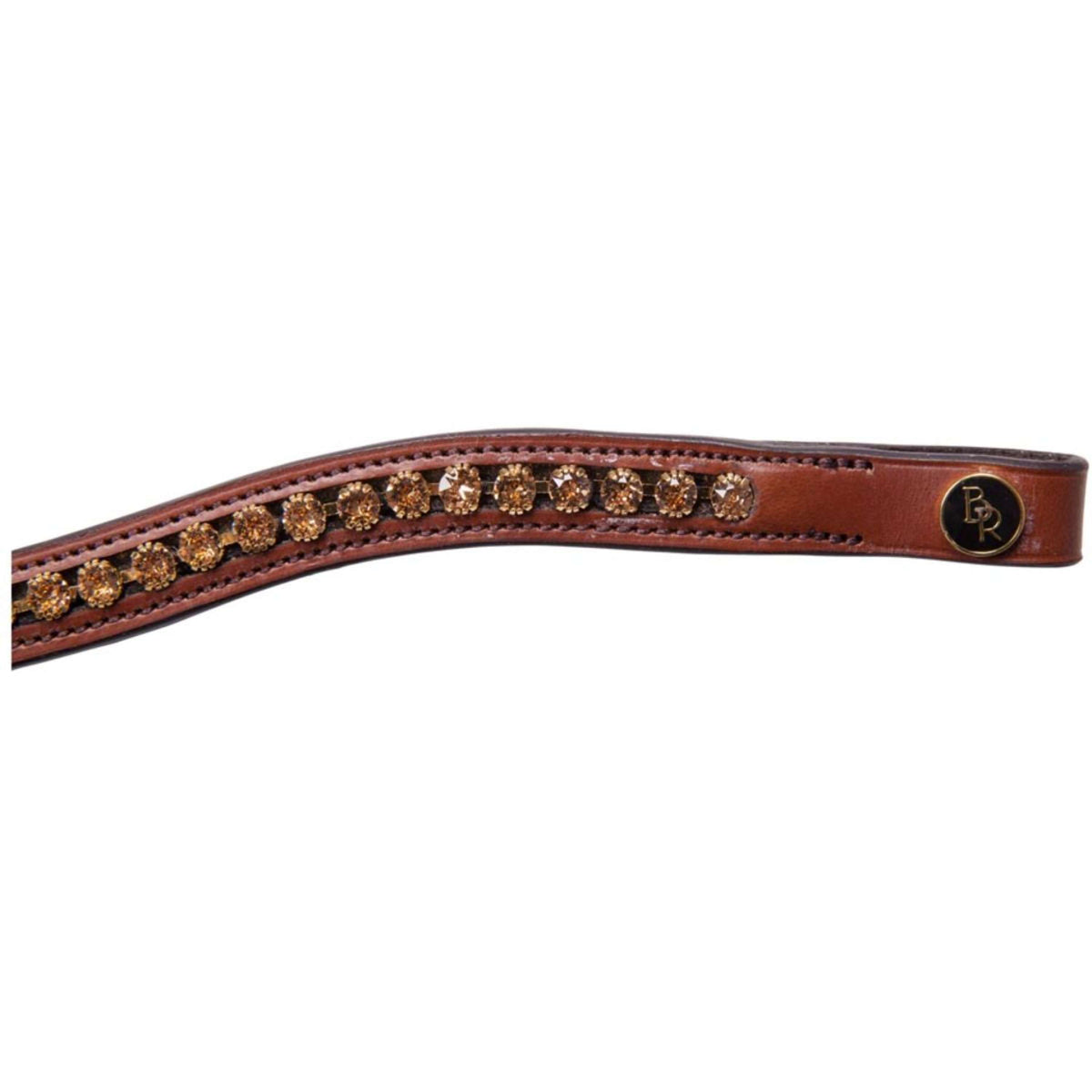 BR Browband Andes Curved Swarovski Tobacco/gold