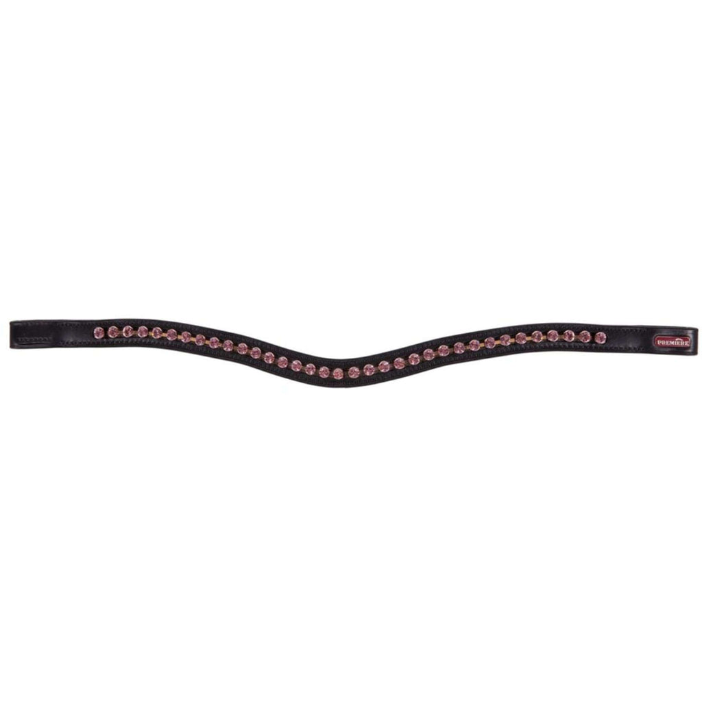 Premiere Browband Lyskamm Curved Crystal Black/Pink