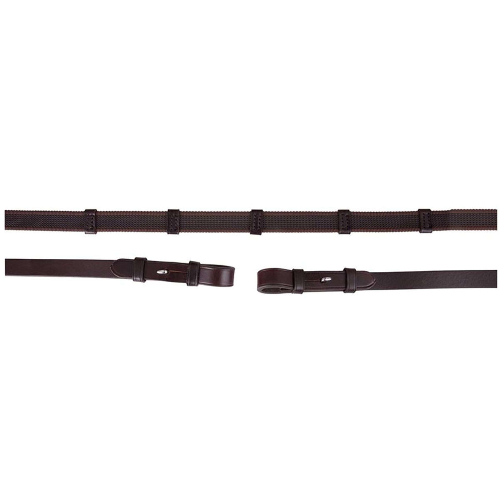 BR Rein Linen 19mm Anti-slip E Fastener Brown/Silver
