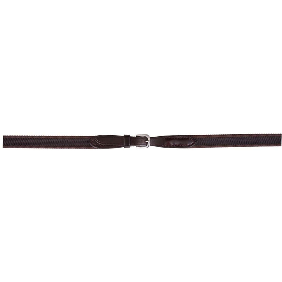 BR Rein Linen 19mm Anti-slip E Fastener Brown/Silver