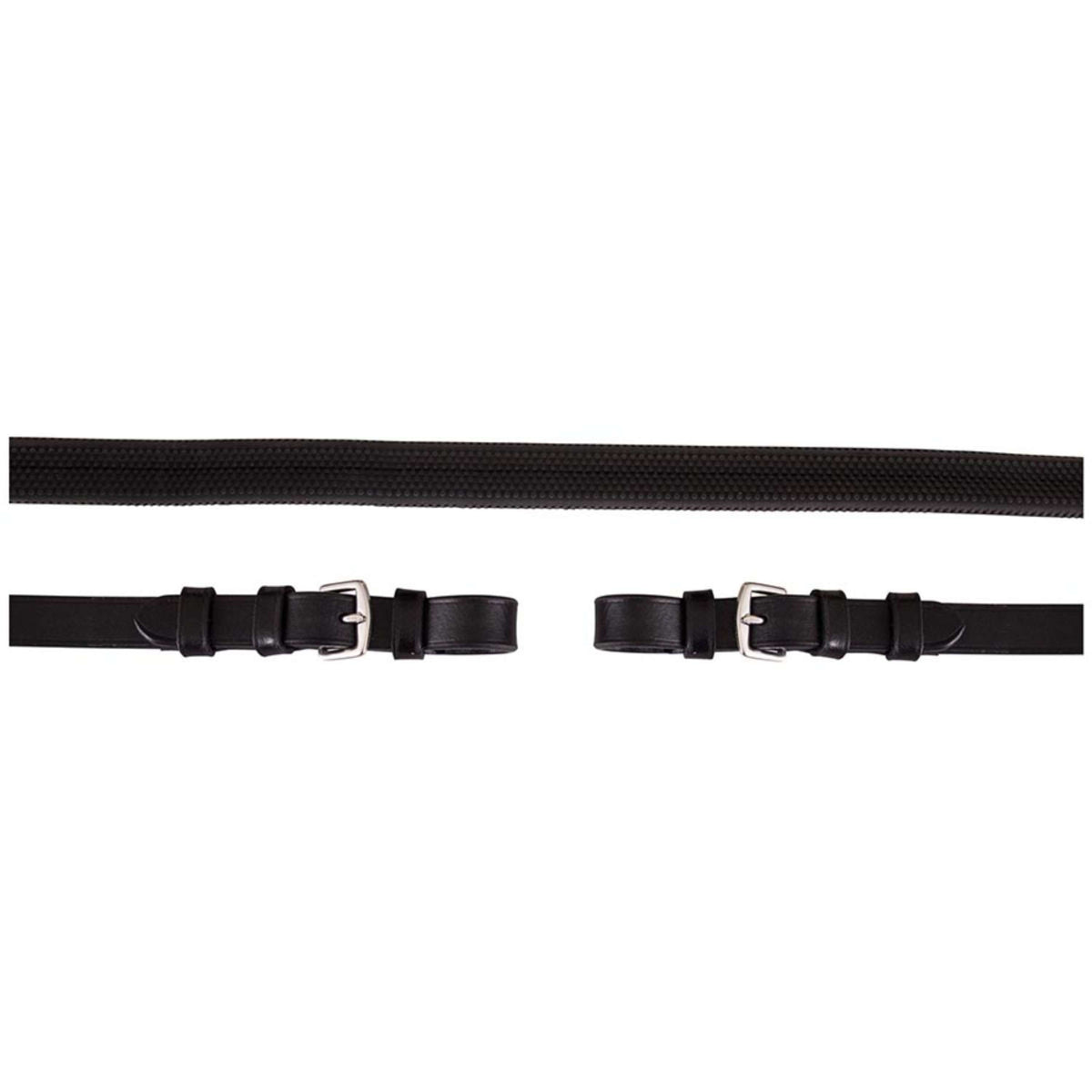 Premiere Rein Rubber with a Buckle Fastener Black