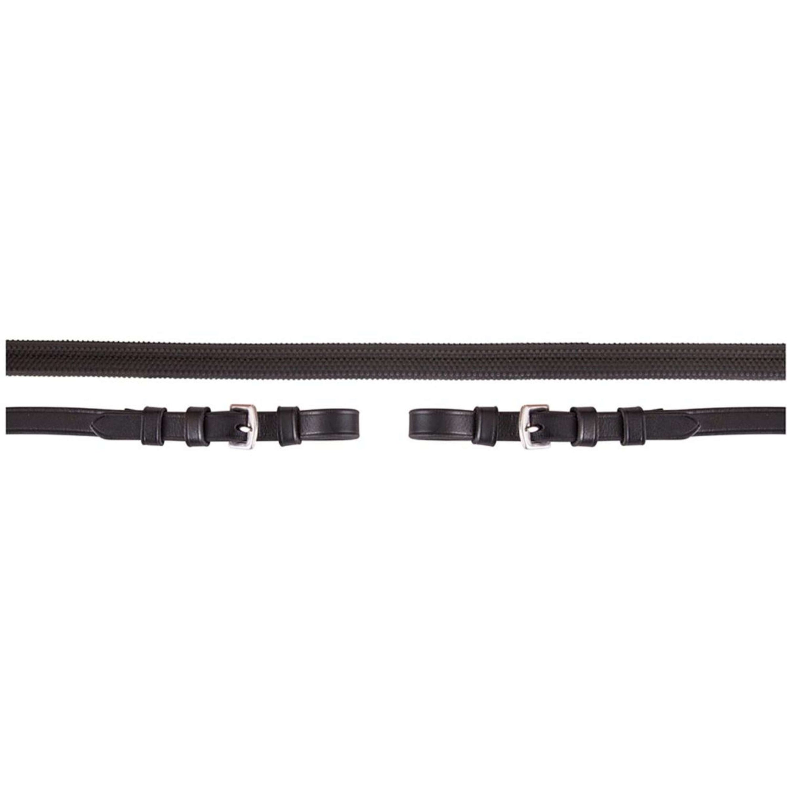 Premiere Rein Rubber with a Buckle Fastener Black