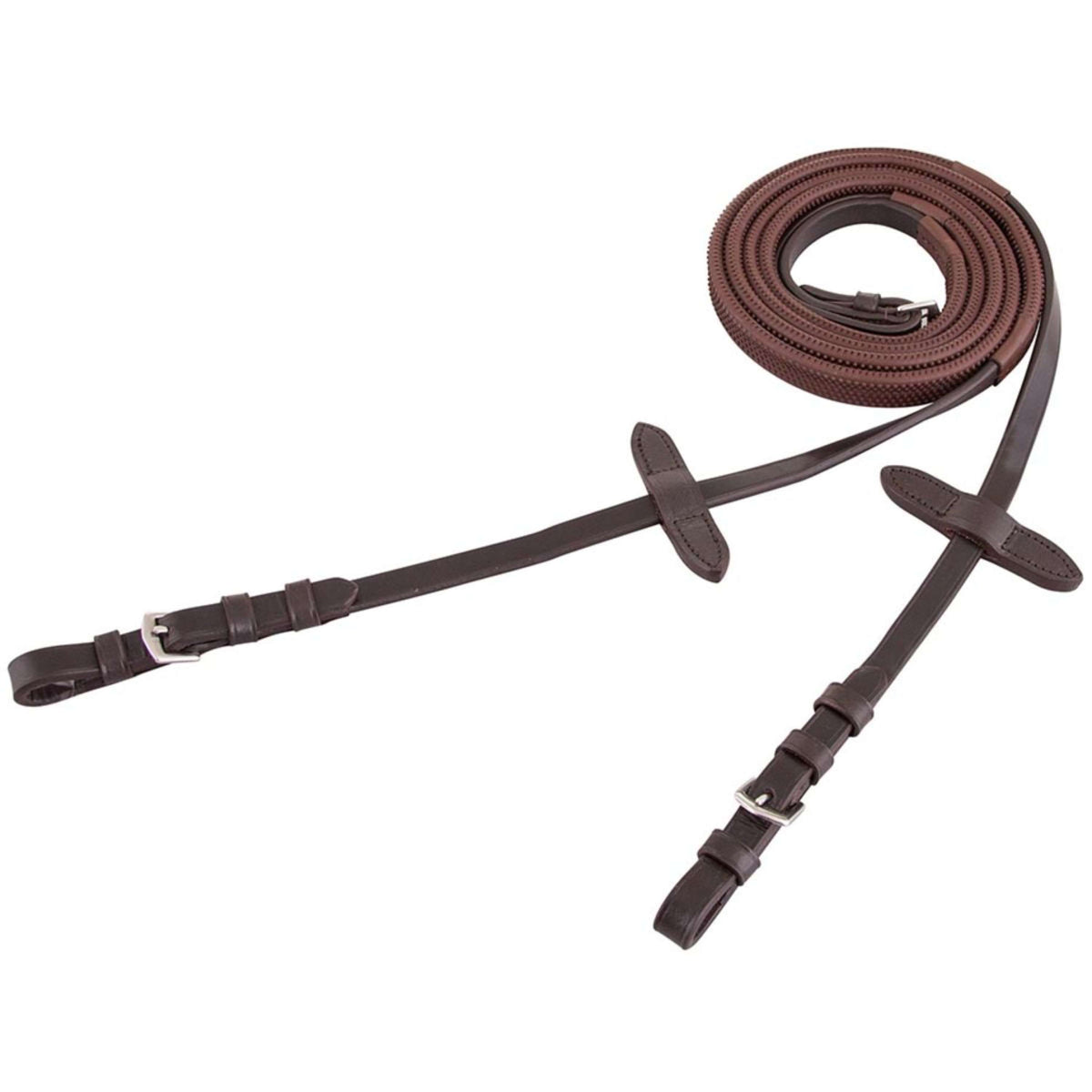 Premiere Rein Rubber with a Buckle Fastener Brown