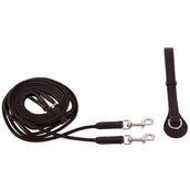 BR Draw Reins Norwich Soft Leather + Cord Black/Silver