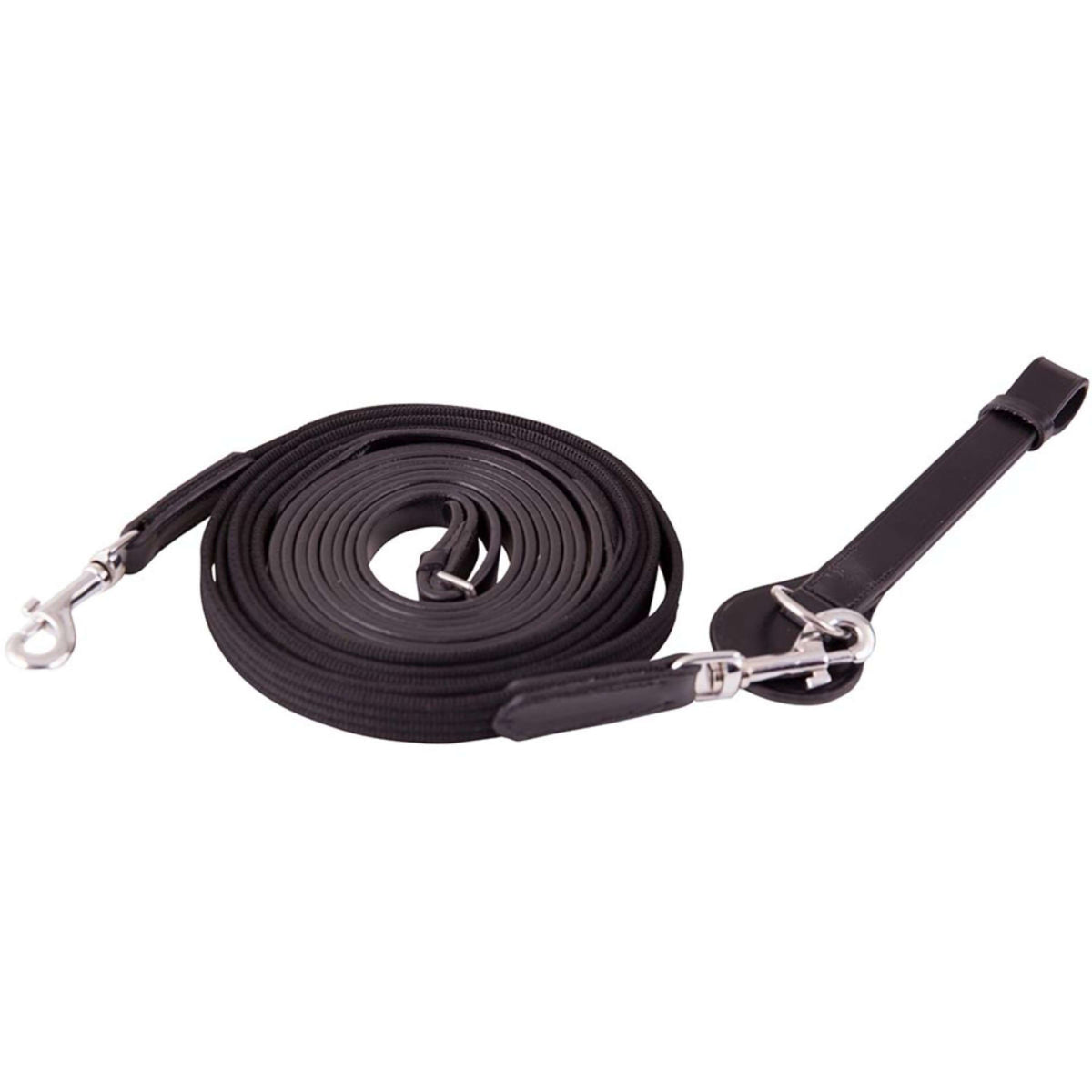 Premiere Draw Reins Leather and Linen Black