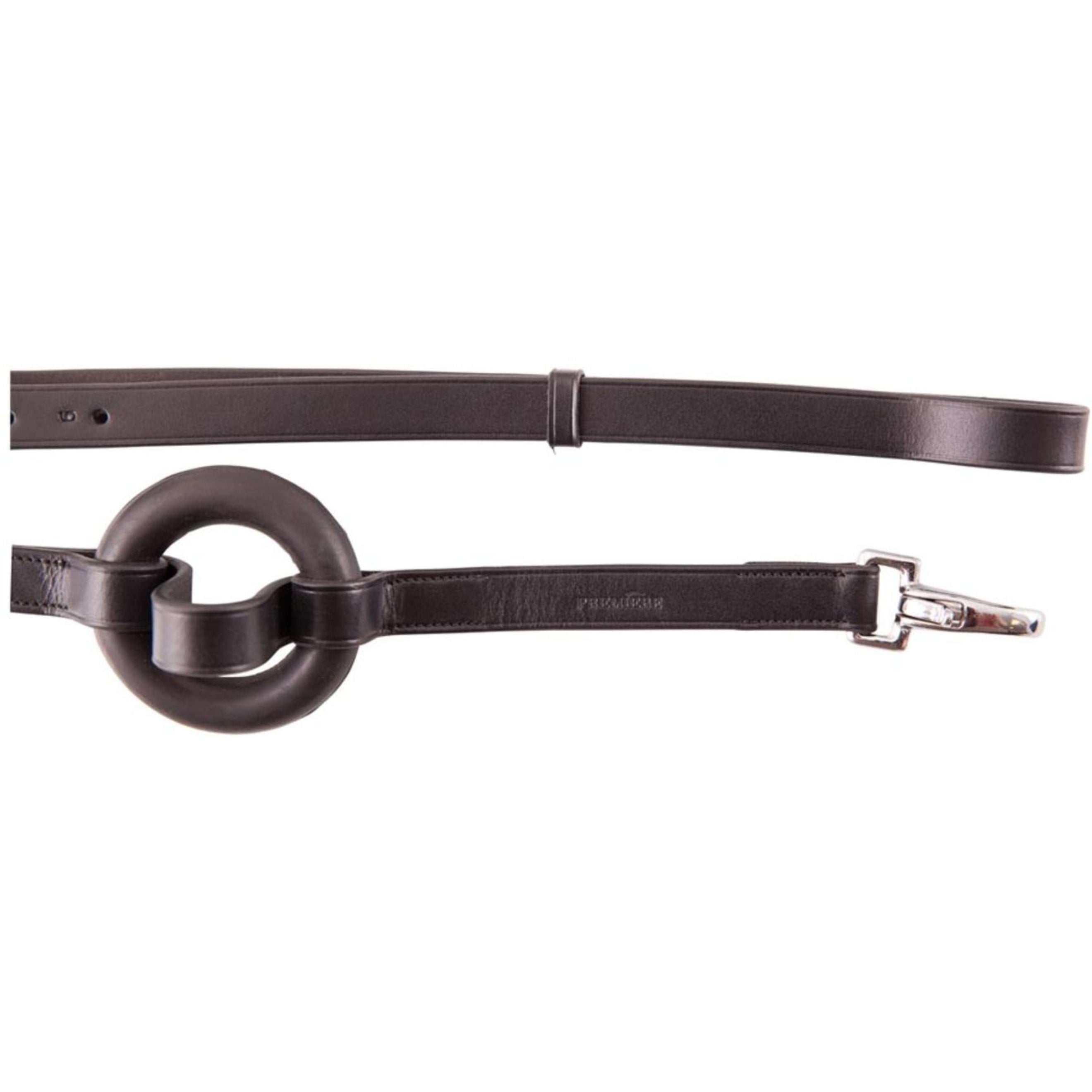 Premiere Side Rein with a Rubber Ring Black Premiere Side Rein with a Rubber Ring Black