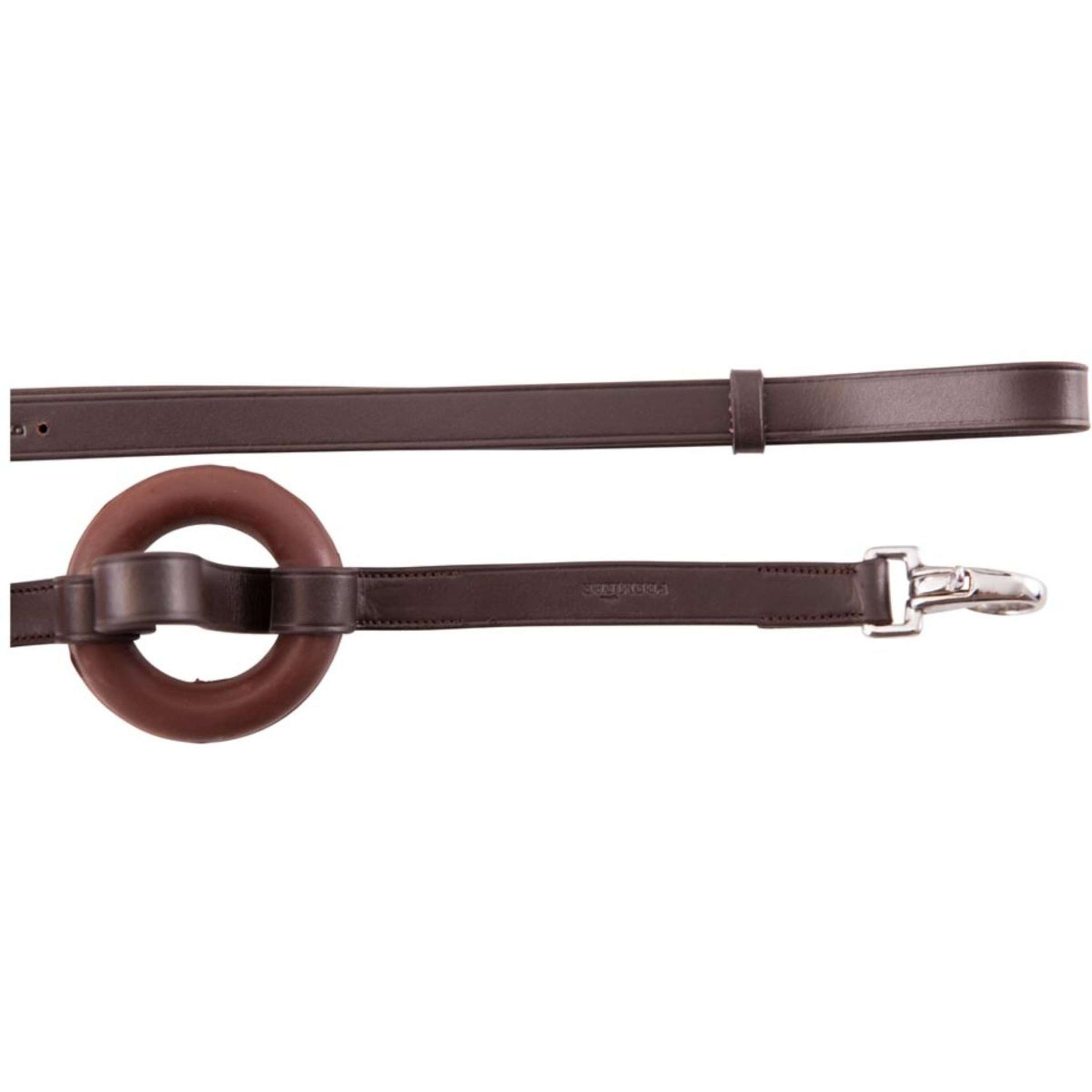 Premiere Side Rein with a Rubber Ring Brown Premiere Side Rein with a Rubber Ring Brown