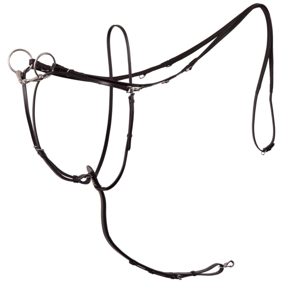 BR Thiedeman Bridle Reins Lancaster w/Martingale Black/Silver