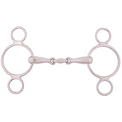 BR Loose Ring Snaffle 3-Rings Solid Double Jointed 18mm RVS