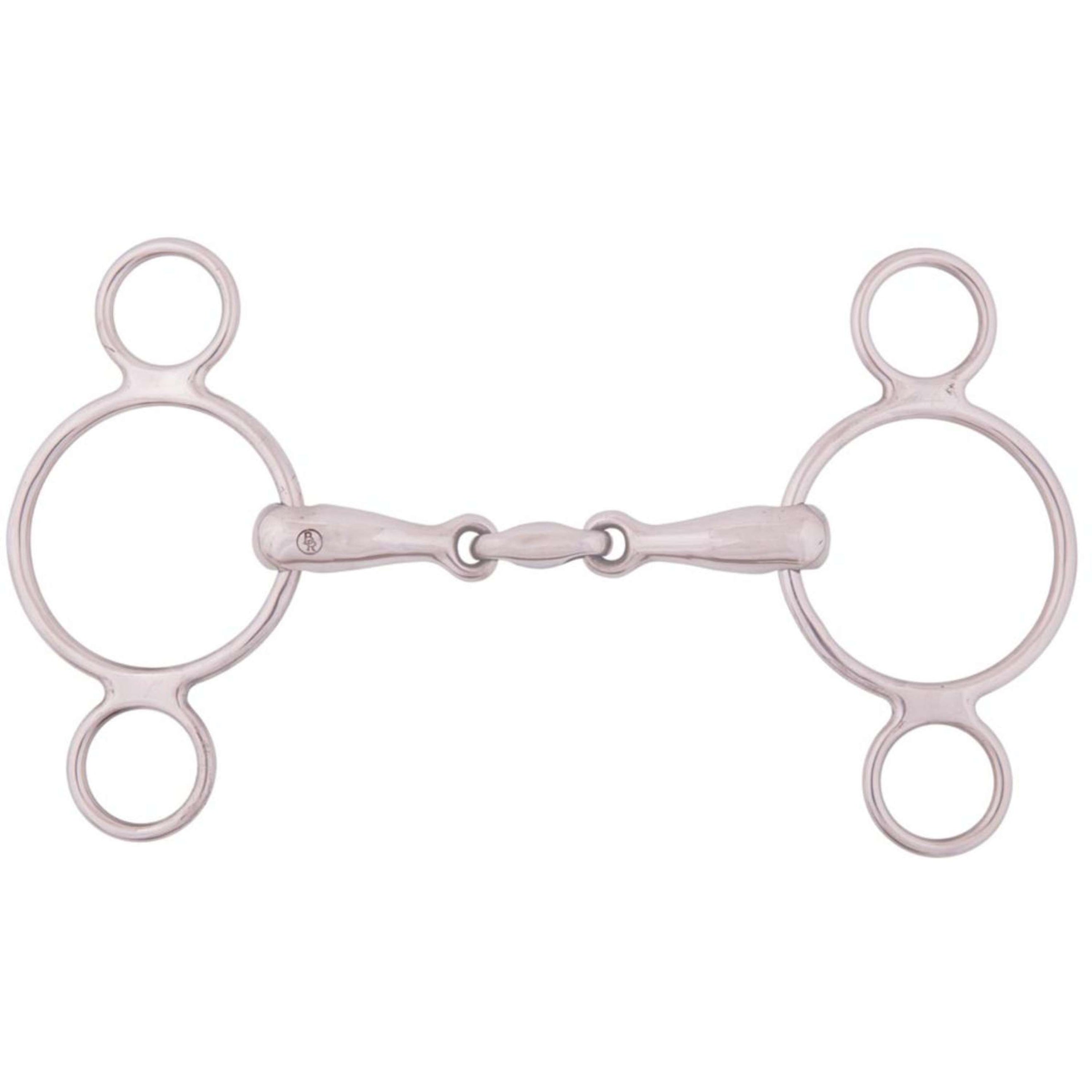 BR Loose Ring Snaffle 3-Rings Solid Double Jointed 18mm RVS BR Loose Ring Snaffle 3-Rings Solid Double Jointed 18mm RVS