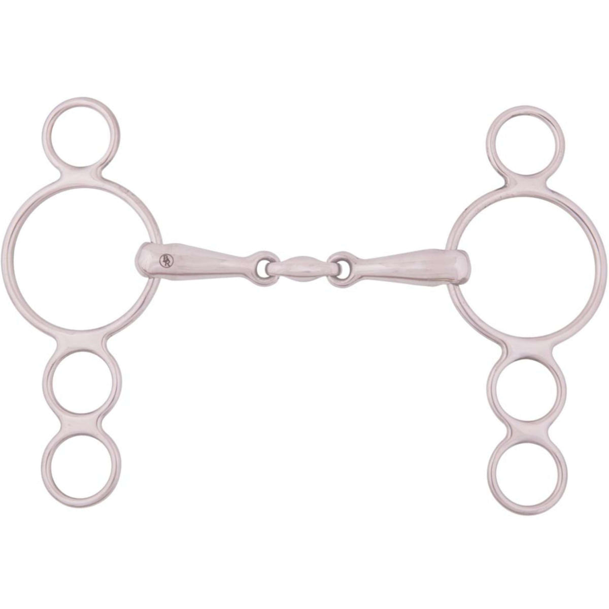 BR Loose Ring Snaffle 4-Rings Solid Double Jointed 18mm RVS