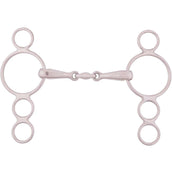 BR Loose Ring Snaffle 4-Rings Solid Double Jointed 18mm RVS