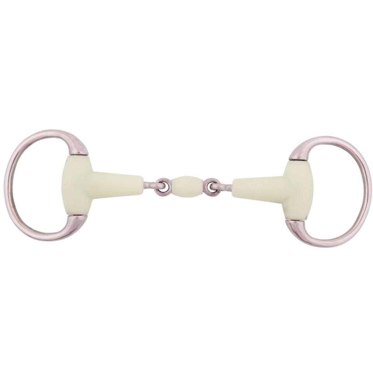 BR Eggbut Snaffle Apple Mouth 18mm Rings Double Jointed RVS