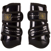 BR Tendon Boots Pro Max Varnish with Rhinestones Black