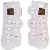 BR Tendon Boots Pro Max Varnish with Rhinestones White