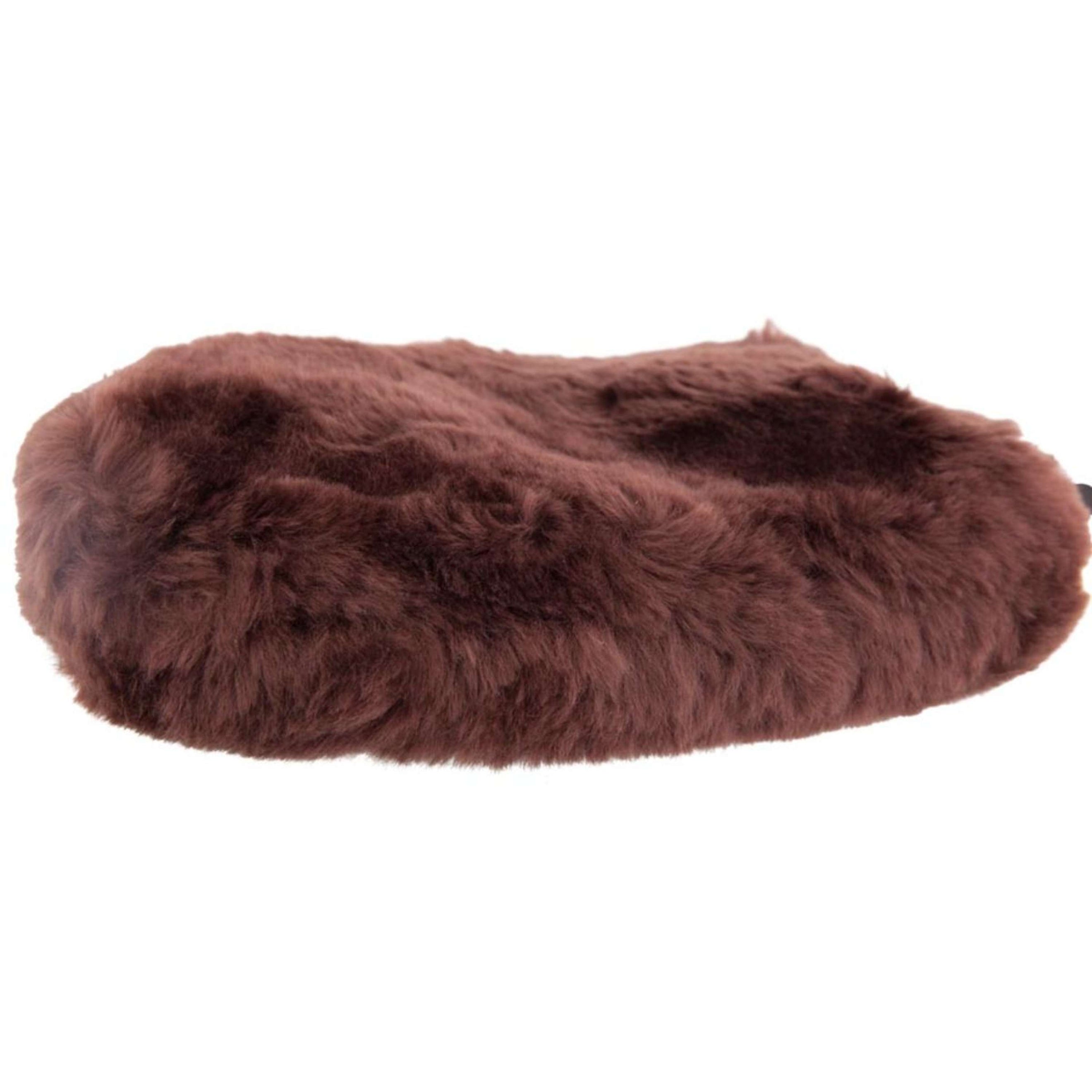 BR Grooming Glove Double sided Sheepskin Brown