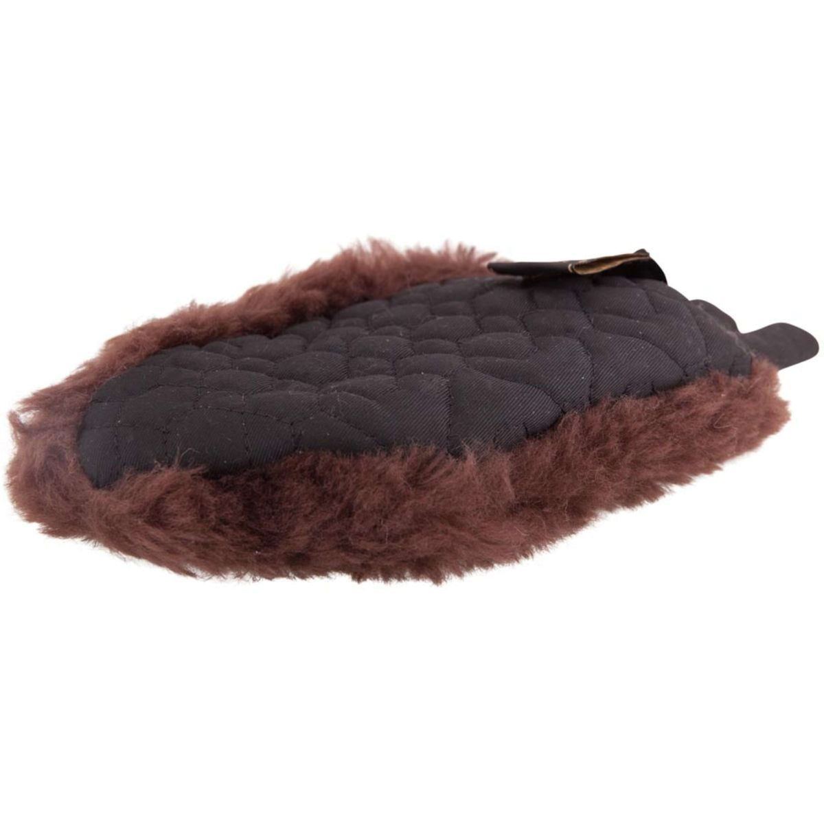 BR Grooming Glove One-sided Sheepskin Brown