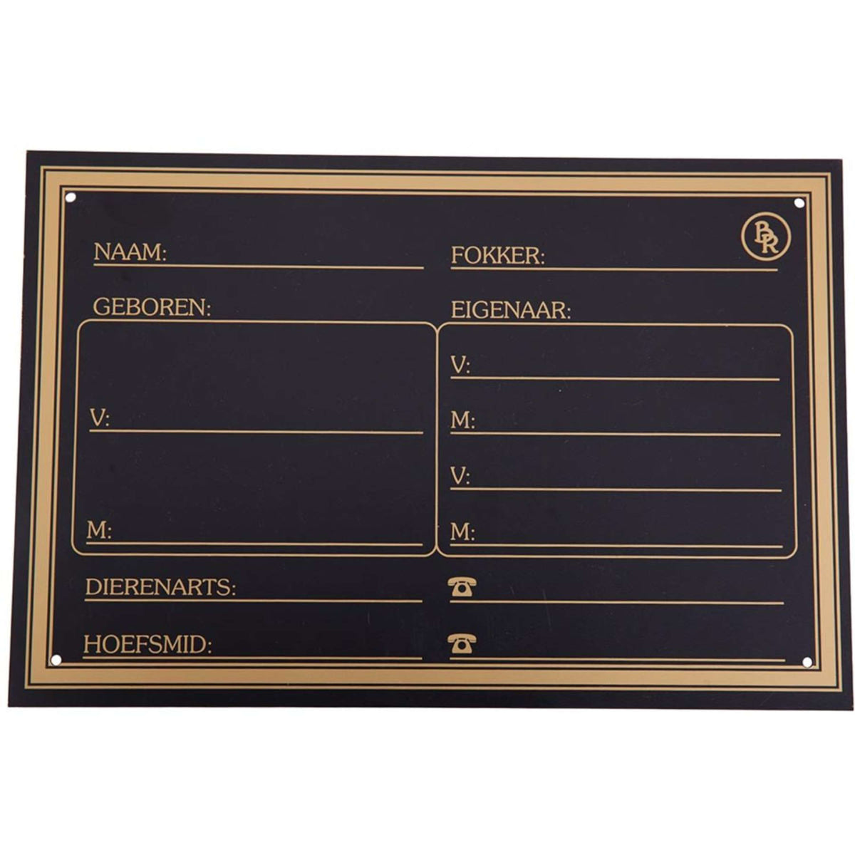 BR Stable Board Synthetic Gold Print Black