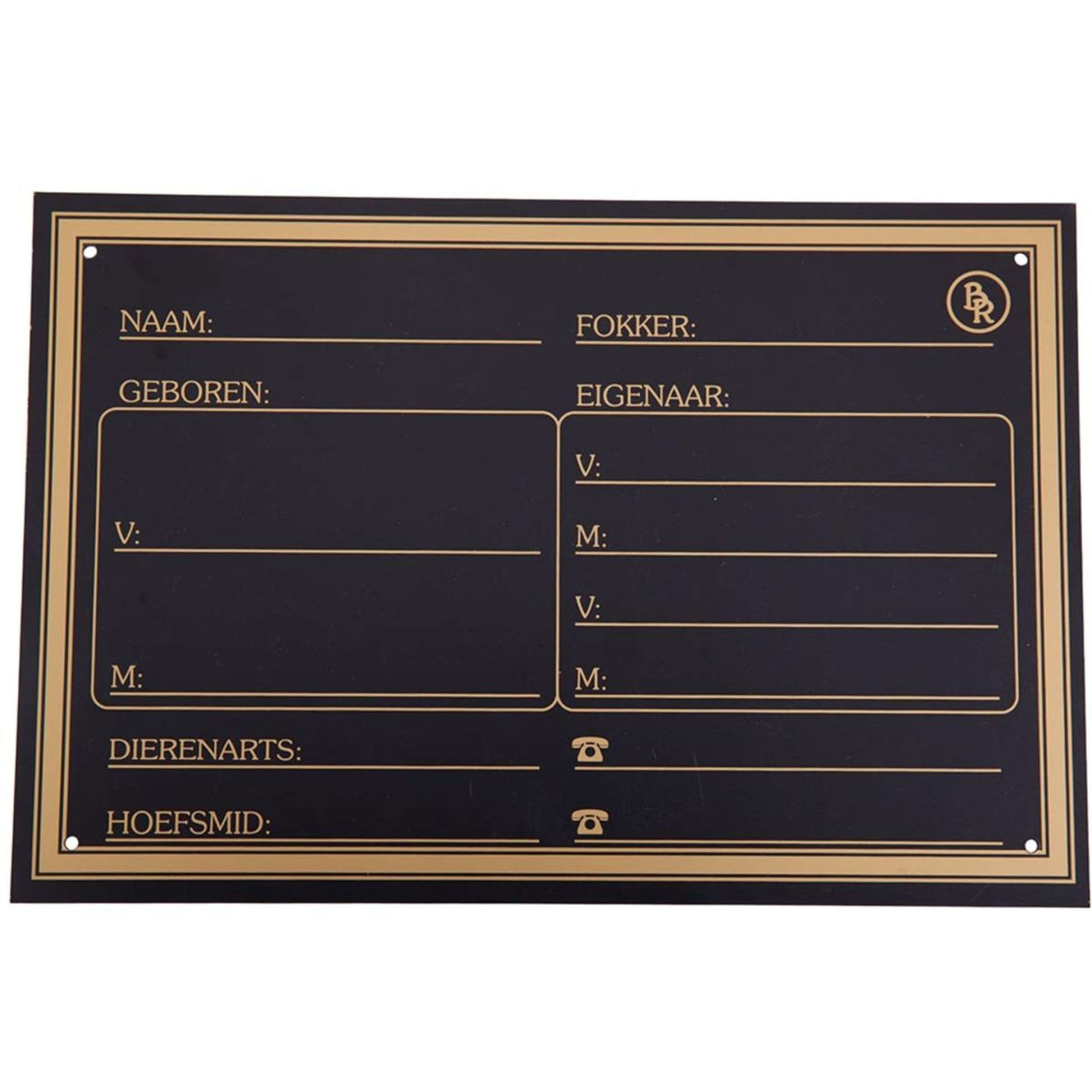 BR Stable Board Synthetic Gold Print Black