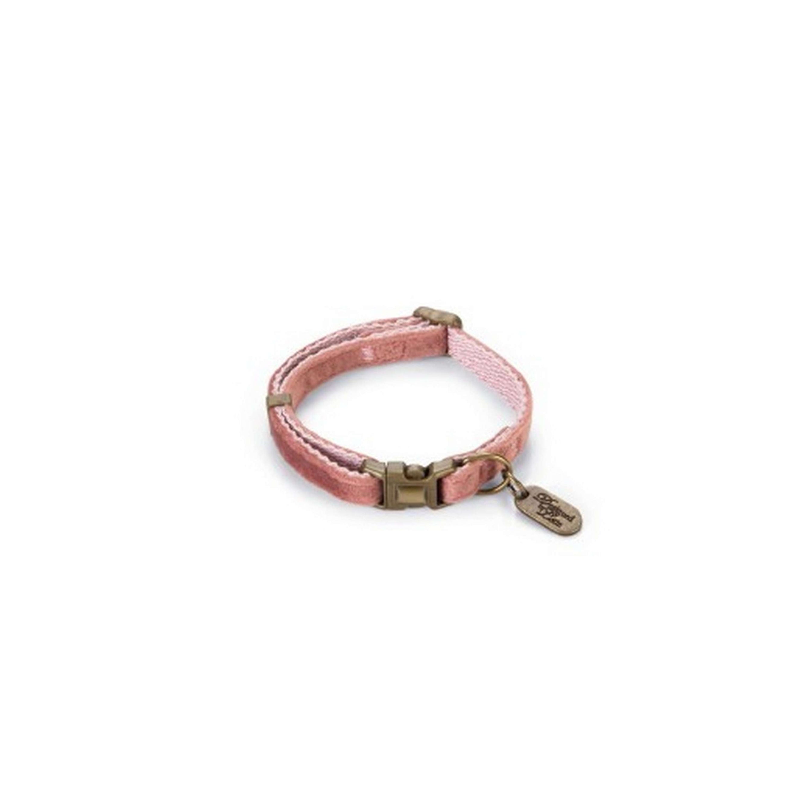 Designed by Lotte Dog Collar Velura Velvet Pink