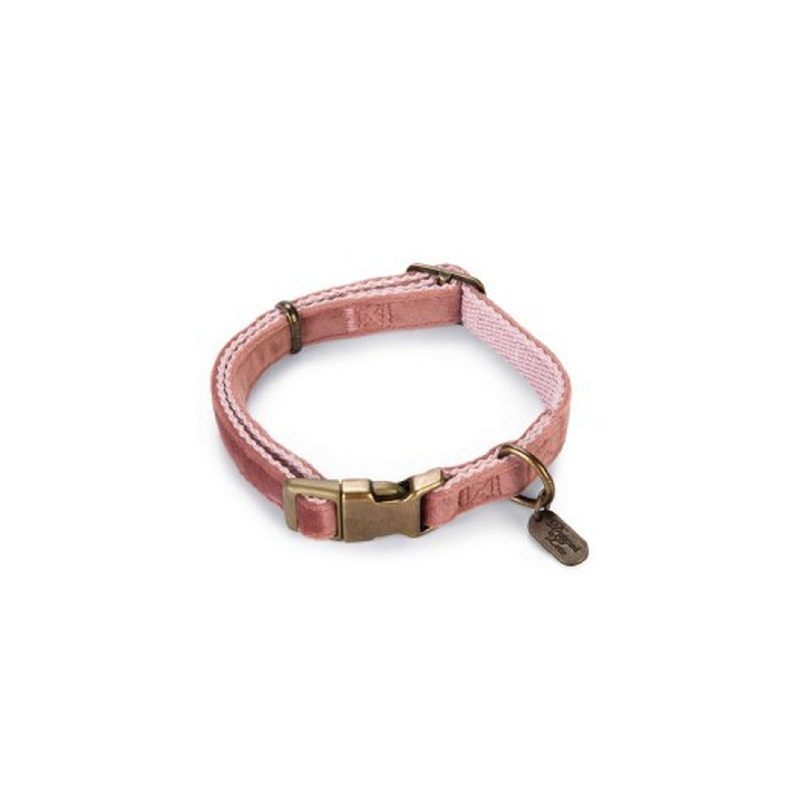 Designed by Lotte Dog Collar Velura Velvet Pink