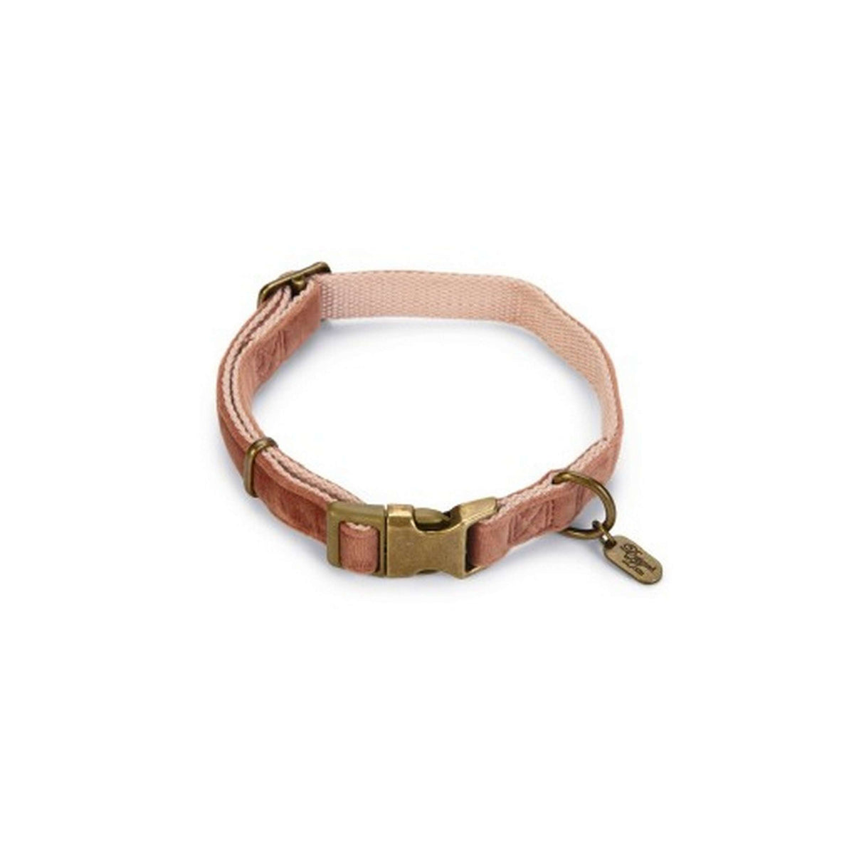 Designed by Lotte Dog Collar Velura Velvet Pink