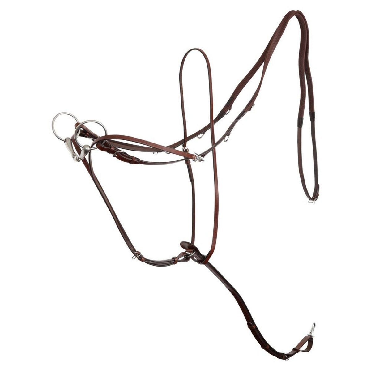 BR Thiedeman Bridle Reins Lancaster w/Martingale Oak/Silver