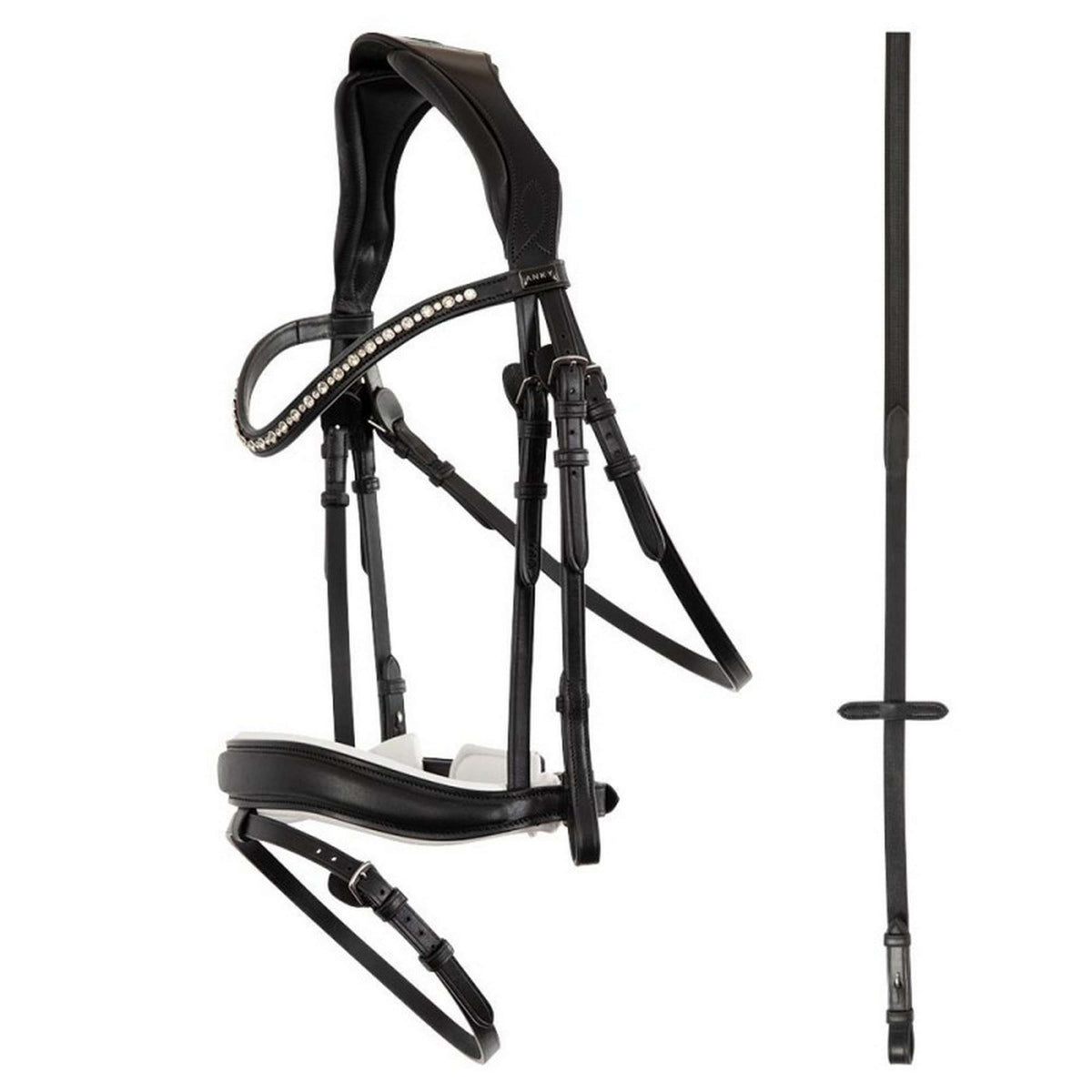 ANKY Bridle Pullback Noseband Black/White