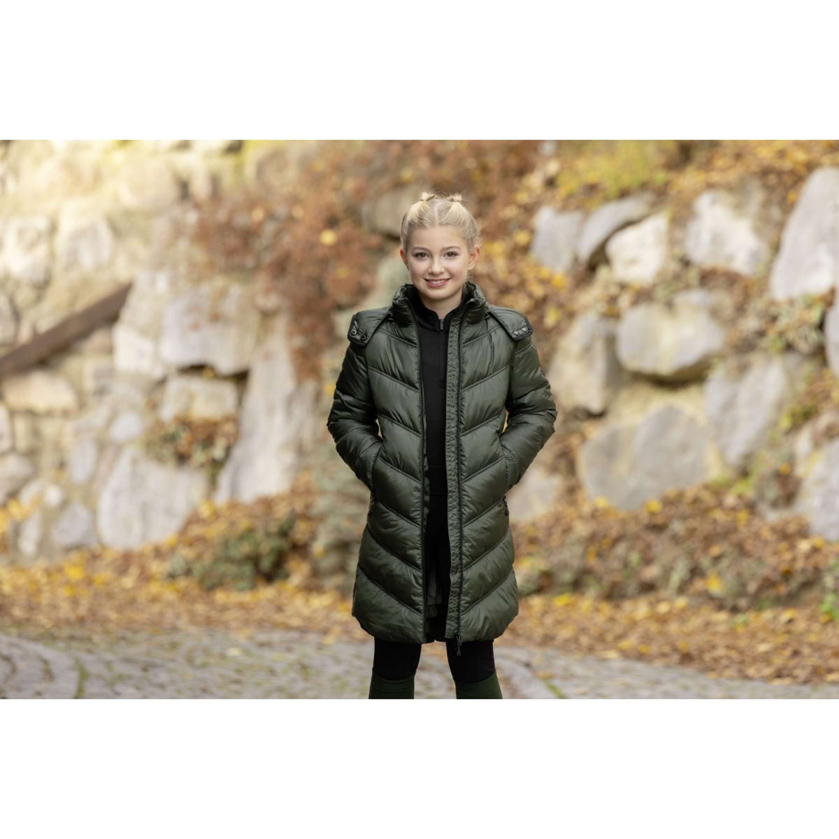 Covalliero Jacket AW24 Padded Kids Opal Green