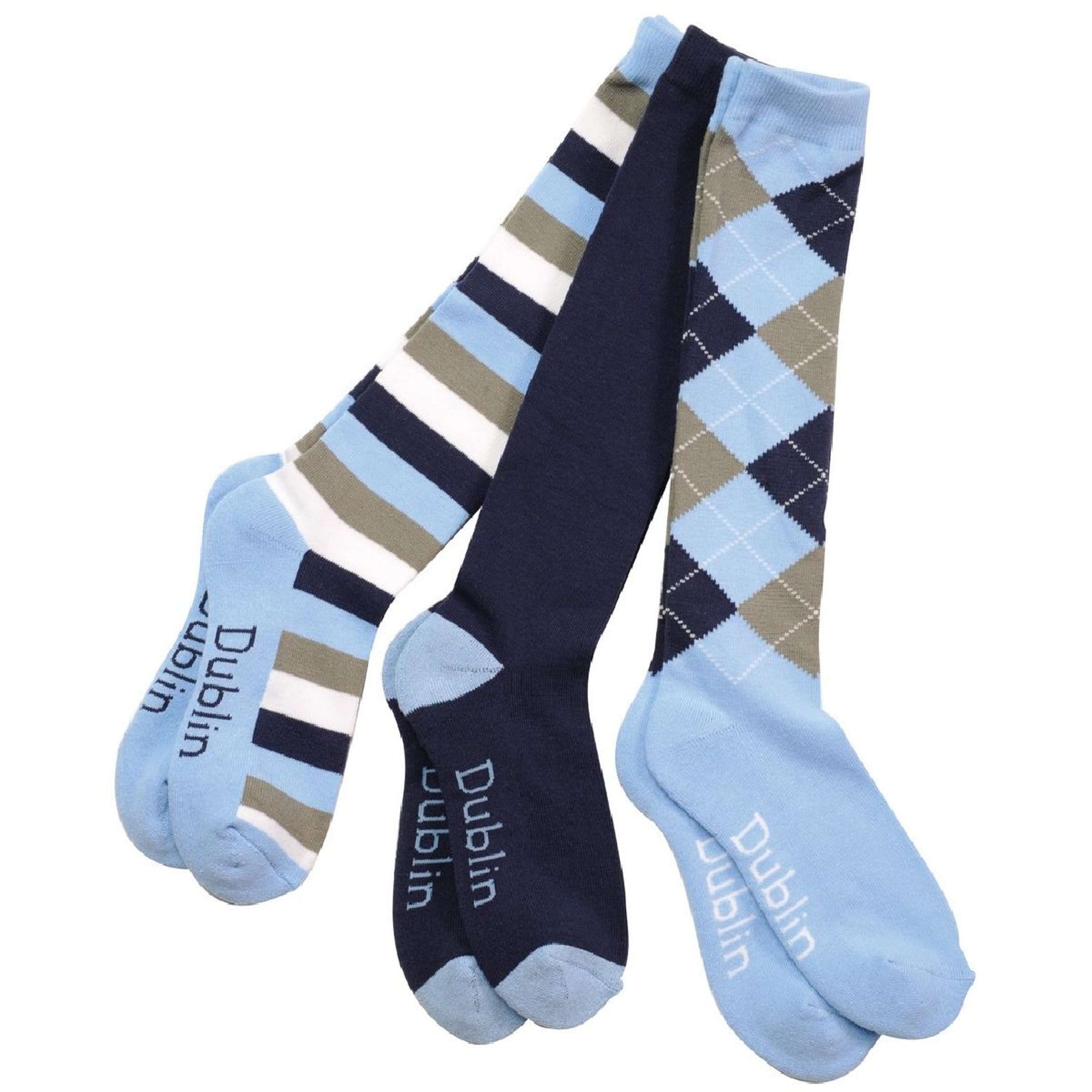 Dublin Socks 3 Pack Navy/Sky