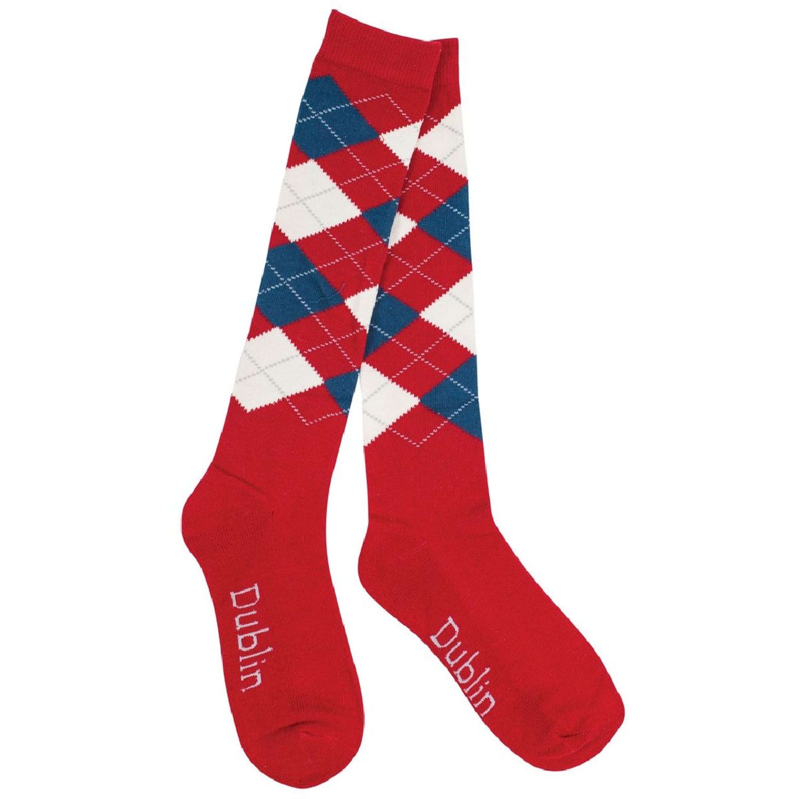 Dublin Socks Argyle Red/Navy/White