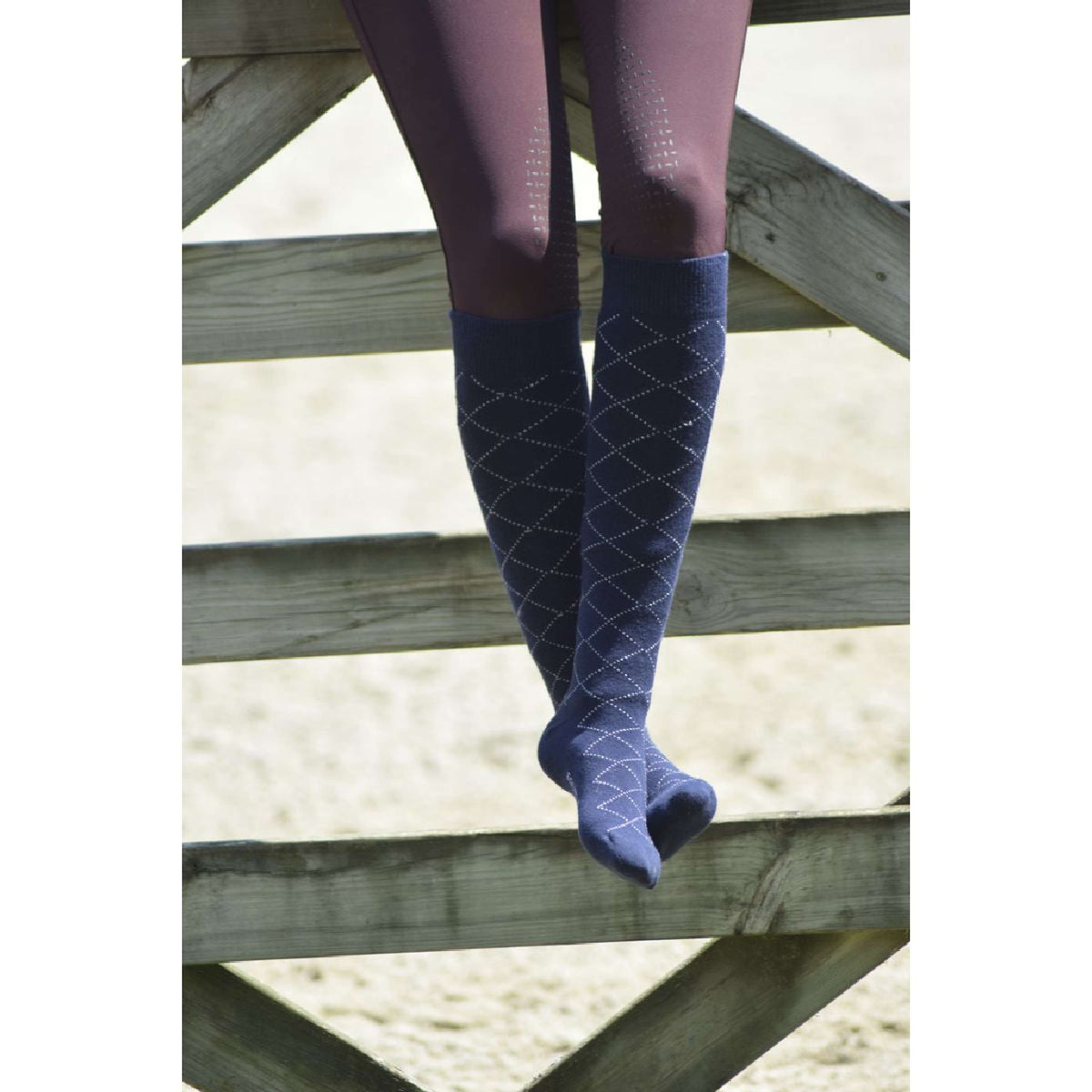 EQUITHÈME Socks Résille Navy/Silver