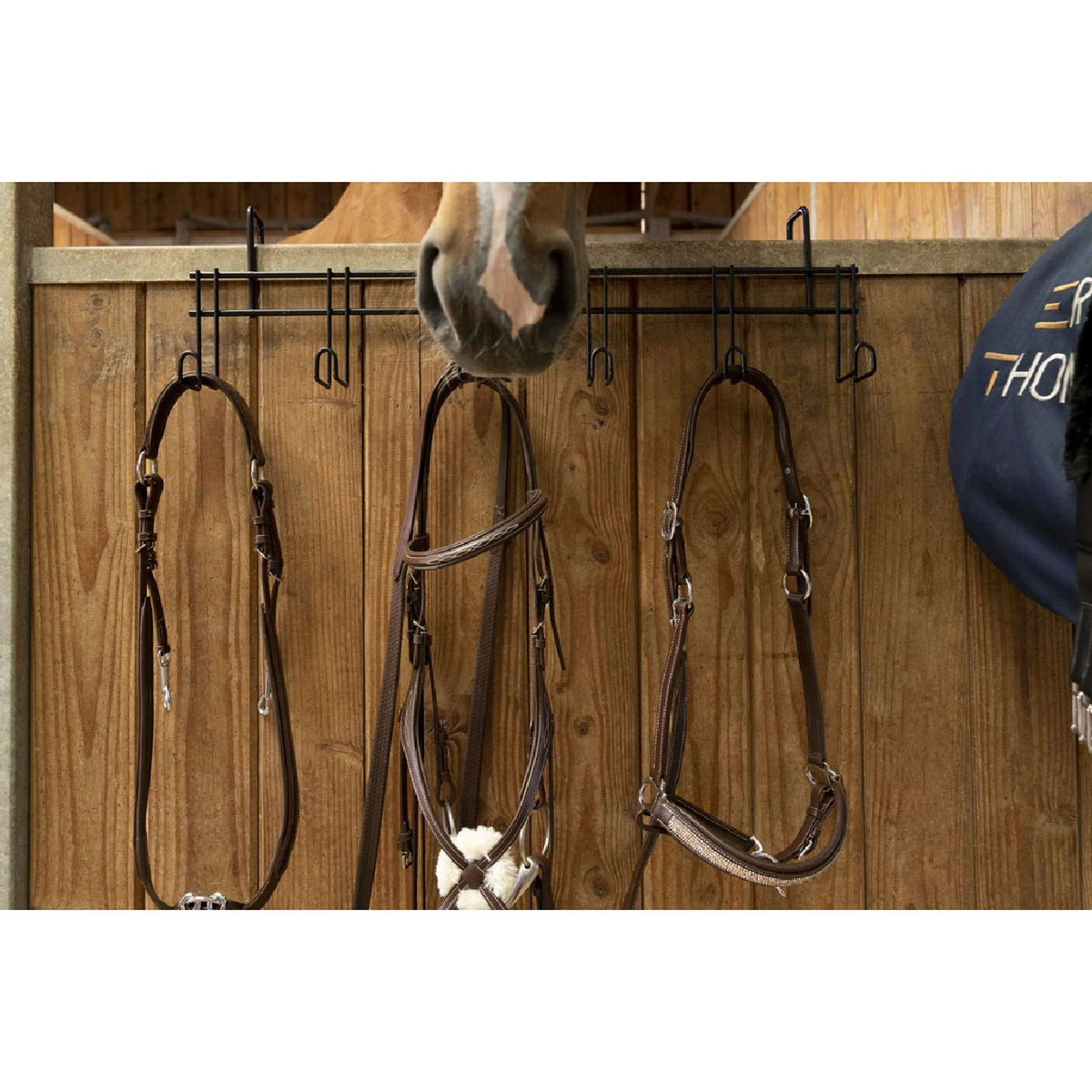 Hippotonic Bridle Hanger with 6 Hooks Black