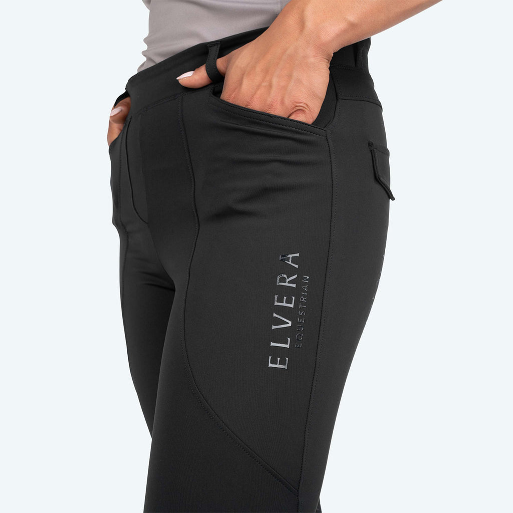 Elvera Equestrian Riding Legging Motion Solid Black