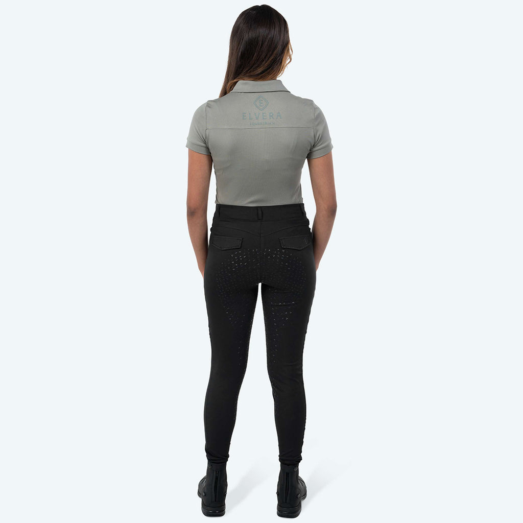 Elvera Equestrian Riding Legging Motion Bling Solid Black