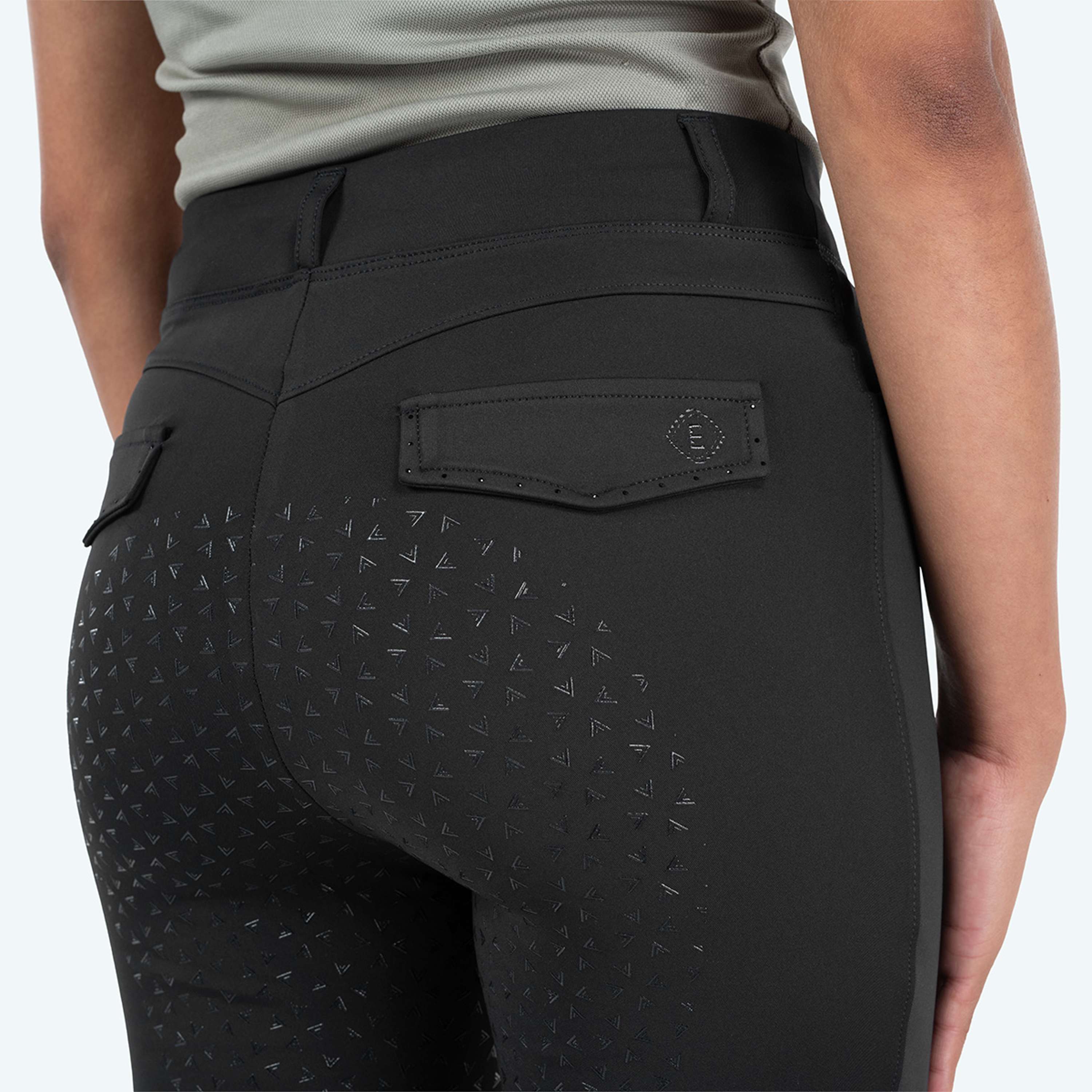 Elvera Equestrian Riding Legging Motion Bling Solid Black