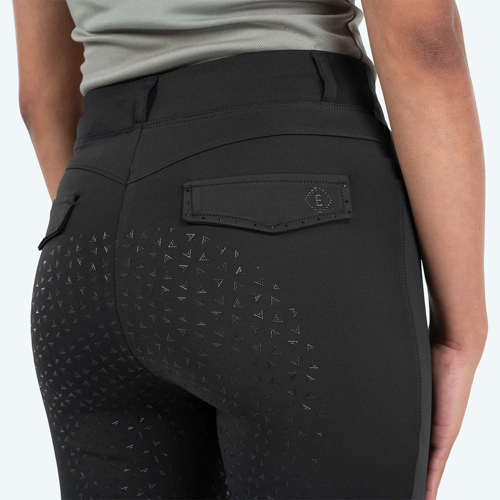 Elvera Equestrian Riding Legging Motion Bling Solid Black