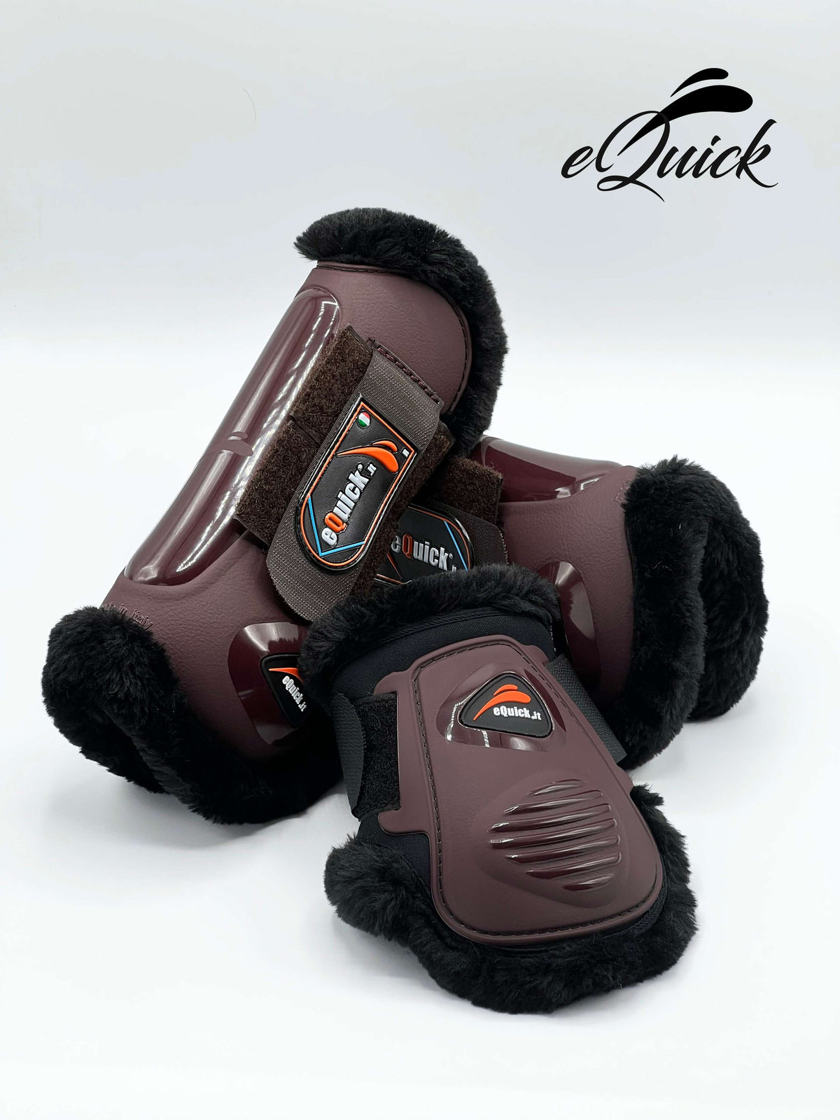 eQuick Fetlock Boots eLight Velcro Panther Brown