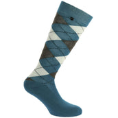 EQUITHÈME Socks Argyle Ecru/Blue